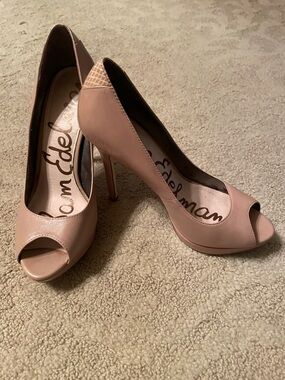 💛Sam Edelman Blush Peep-Toe Stiletto Heels💛